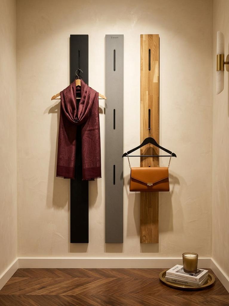 Slim oak wooden clothes hanger
