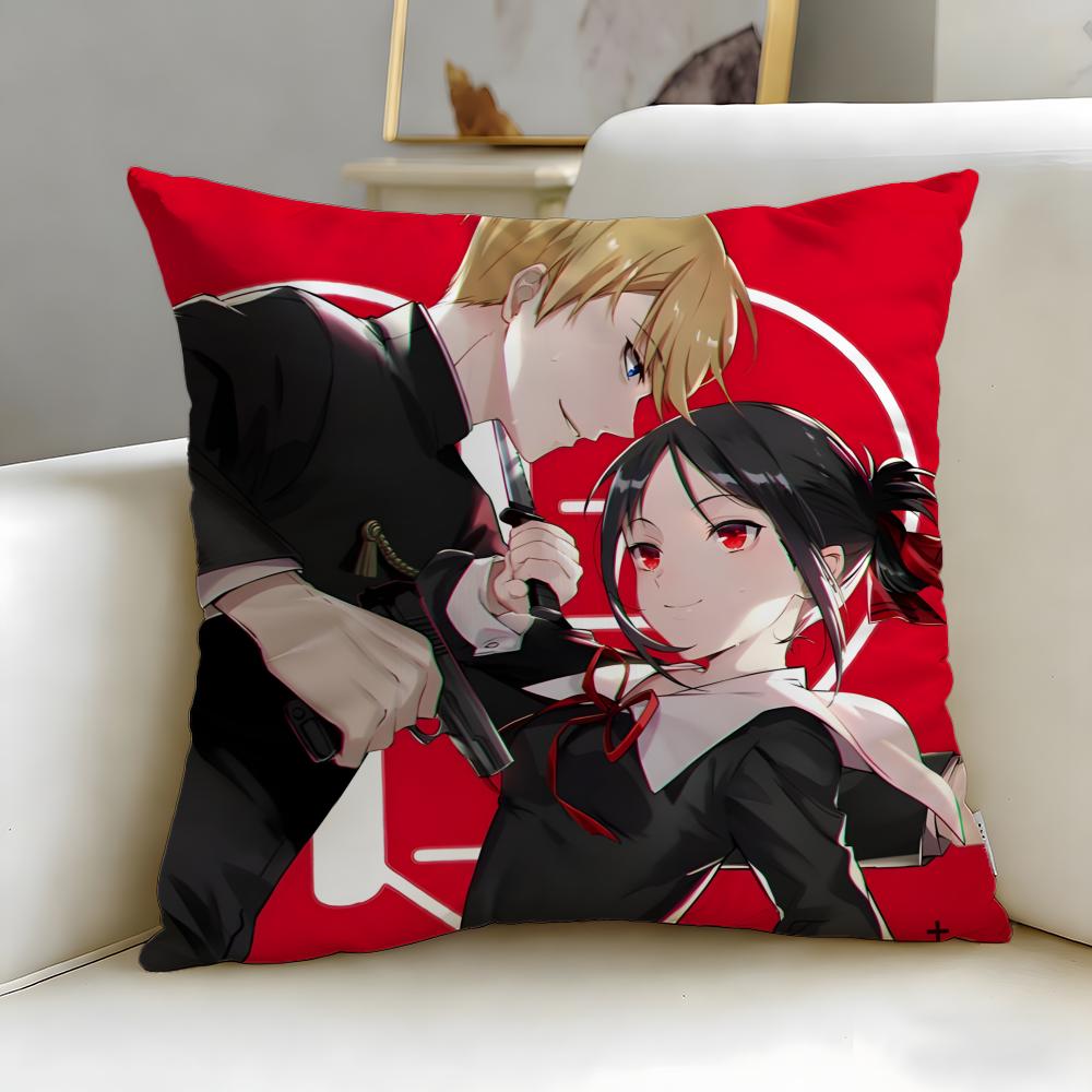 anime Kaguya-sama Love Is War Cushion Cover Soft & Easy-Wash Pillow Case – Versatile for Couch, Bed, Travel and Office