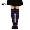 Comic-Ausstellung Outfit Accessoires Gestreifte Oberschenkelhohe Socken für Damen Mädchen, Über dem Knie Strümpfe, Mode Festlich Winter Strumpfwaren Weich Dehnbar