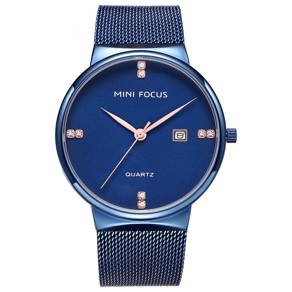 

Мужские часы мода японский механизм календарь водонепроницаемый металлический сетчатый ремешок часы