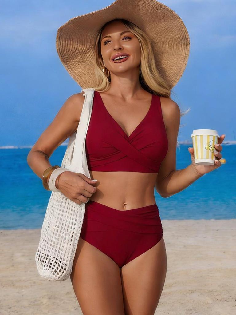 Mint Green High-Waisted Bikini: Sexy 2026 Two-Piece Swimsuit for Women