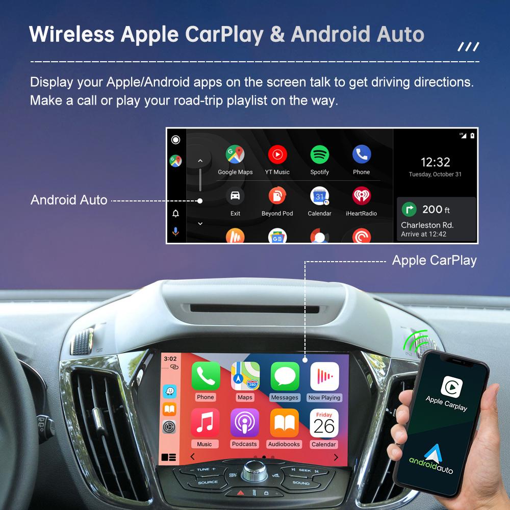 XSW3 Wireless CarPlay for Ford Focus Escape Fiesta C-max Android Auto Interface Mirror Link AirPlay GPS Rear Camera View Car Player