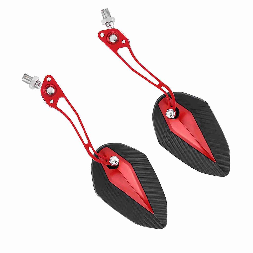 Pair 8mm 10mm Universal Motorbike Scooter Motorcycle Rearview Mirror Rear View Side Mirrors Red