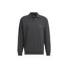 Adidas Polo Shirts Men's Carbon Black Polo Collar Thickened Straight Fit IS7419