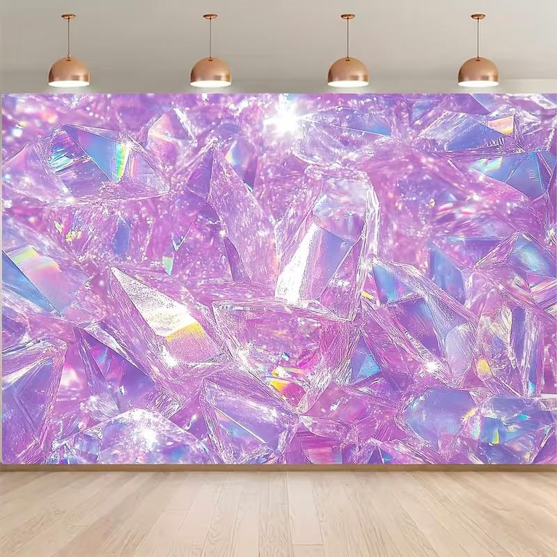 2D Iridescent Pink Crystal Backdrop Sparkling Gemstone Texture Photography Background 47.2x31.5inch/120*80cm
