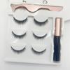Magnetic 3D False Eyelashes: European & American Style, Thick, Curly, Natural Look, Available in Three or Five Pairs.