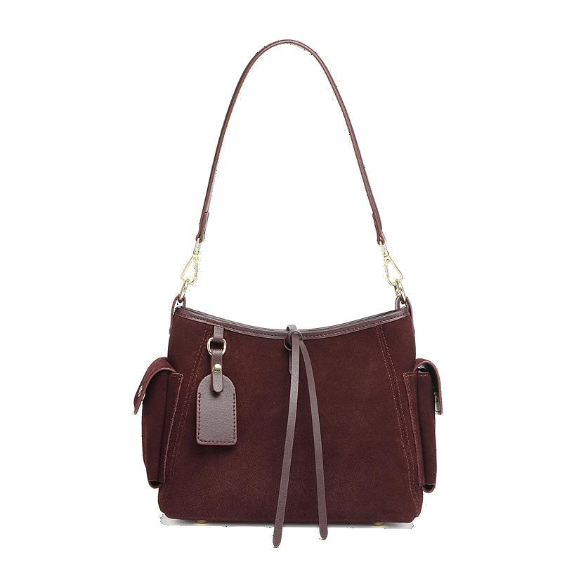 

Vintage Maillard tote bag women s 2025 new leather matte cowhide shoulder underarm bag premium messenger bag 25*11*19