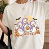 Cute Halloween Shirt Trick Or Treat Duck Pumpkin T-Shirt Pastel 70s Cute