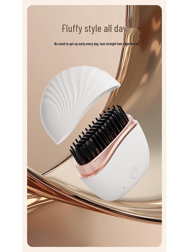 Compact Wireless Straightening & Curling Comb: Stylish, High-Quality Hair Care Tool