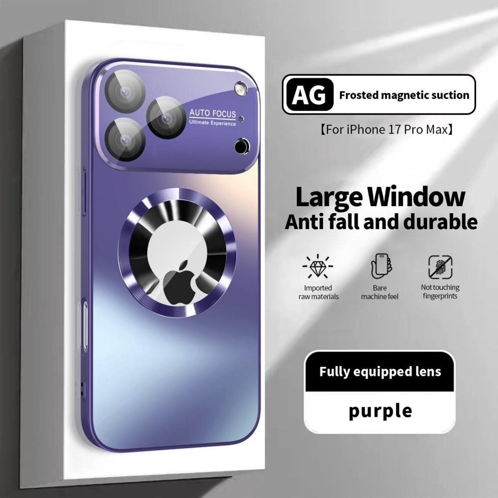 Titanium Metallic Luxury Matte Case For iPhone 17 12 13 14 15 16 Pro Max Plus For Magsafe Glass Lens Camera Protection Cover