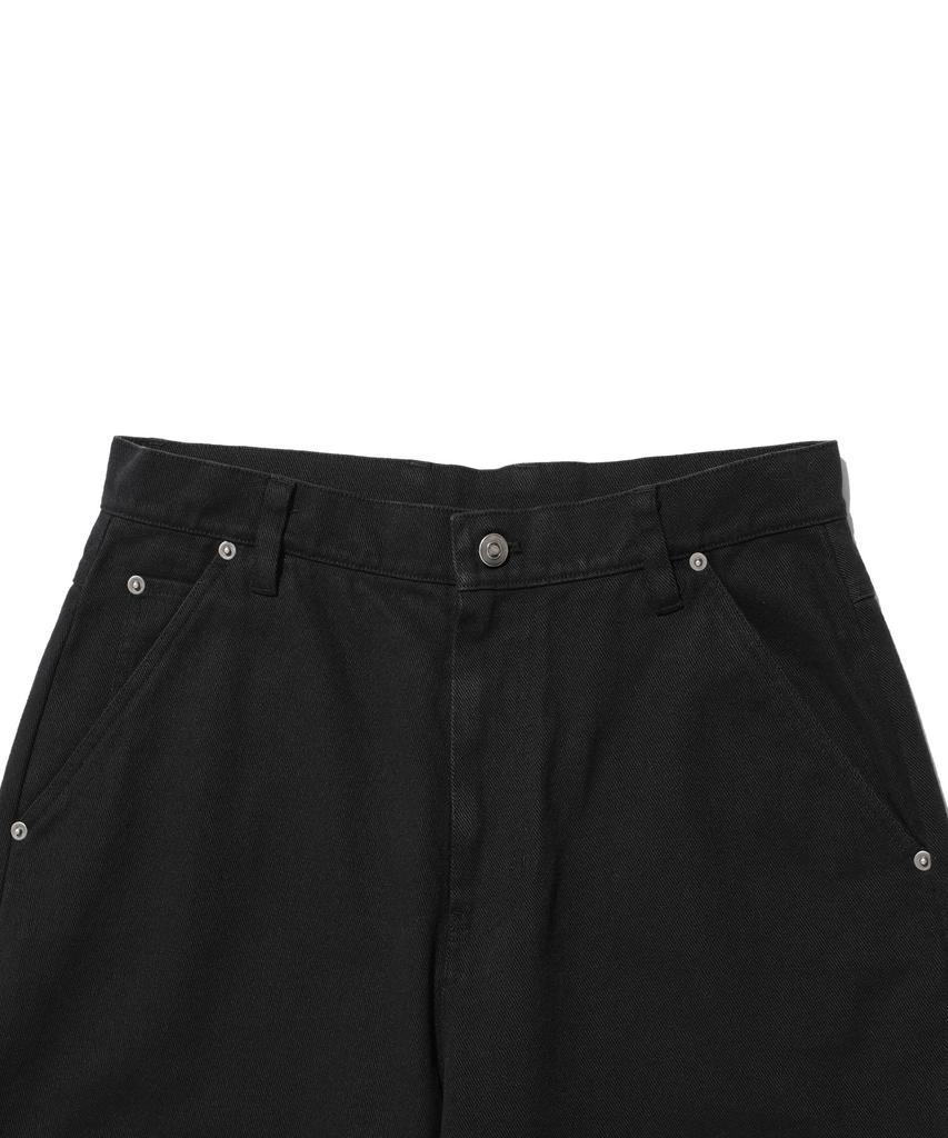 ISTKUNST Washed Cotton Double Knee Pants_Black(Ik2Efmpa10A)