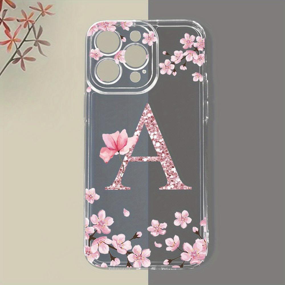Letter A Printed Transparent Phone Case Suitable for iPhone 17 16 15 14 13 12 11Pro/Max/Plus Anti Drop and Shockproof Back Cover