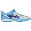 Li Ning Kids PU Fashion Versatile Non-Slip Wear-Resistant Breathable Support Low-Top Soccer Shoes Kids Sneaker Fluorescent-Sky-Blue YSTV012-5