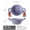 Solid Color Handmade Binaural Bowl Anti-Scalding Hand Japanese Irregular Bowl Ceramic Vegetable Bowl Soup Bowl Salad Bowl Household Tableware