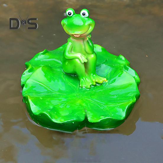 Floating Frog Statue Resin Cartoon Relaxing Frog Ornament Pond Floating Frog Figurine for Aquarium Garden Pool Water Feature Decor