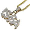 European and American Brand Letter Necklace Jewelry with Micro Inlaid Zircon for Men