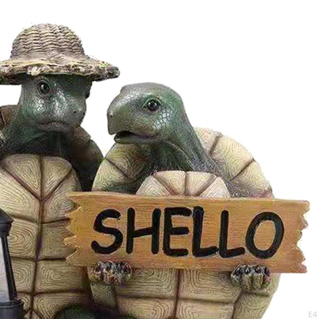 Statue Front Door Patio Turtle Lantern Greetings Sculpture Backyard Arts Miniature for Indoor