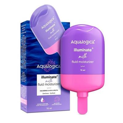 Aqualogica Illuminate + Milk Fluid Nemlendirici Losyon - 70Ml | Hafif Süt Benzeri Doku | Cilt Tonunu Eşitler | 48 Saat Derin Nemlendirme
