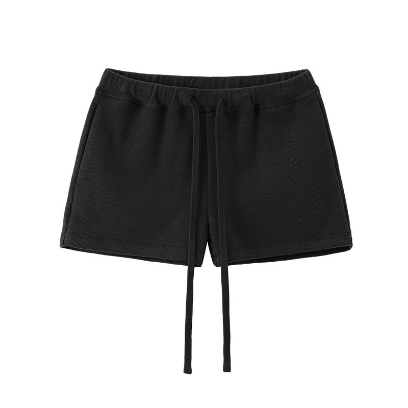 

Women clothes | Drawstring Sports Shorts 25 Spring and Summer European and American Sports Solid Elastic Bottoming Low Waist Super Short Shorts Women Black L