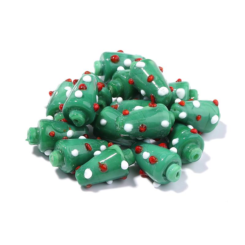 2Pcs Christmas Collection Lampwork Loose Beads Christmas Tree Santa Claus Snowman Shaped Beads For DIY Bracelet Jewelry Gifts
