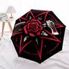 1pc Red Rose Pentagram Axe Symbol Umbrella with Plastic Handle,Suitable for All Seasons Home Travel Outdoor UmbrellaDD1025