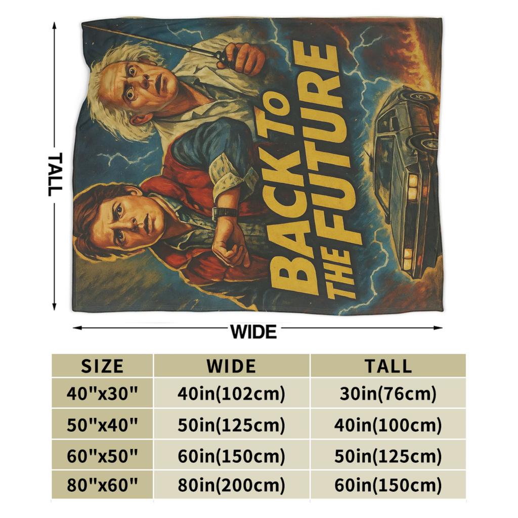 Back To The Future Blankets  Travel Office Flannel Throw Blanket For Couch Bed Warm Soft Custom Quality Bedspread