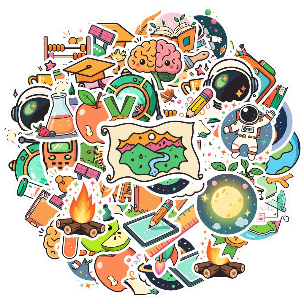 Cartoon Exploration Stickers Educational Education DIY Stickers Stickers For Guitar DIY Bicycle Skateboard Laptop