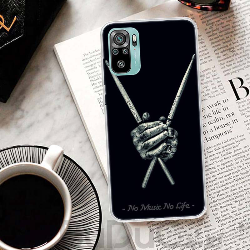 

Musical Instrument Drum Rock Cover For Xiaomi Redmi Note 14 13 12S 12 11 Pro Plus Phone Case 11S 10S 10 11E 11T 14Pro 13Pro Prin Redmi Note 14 4G