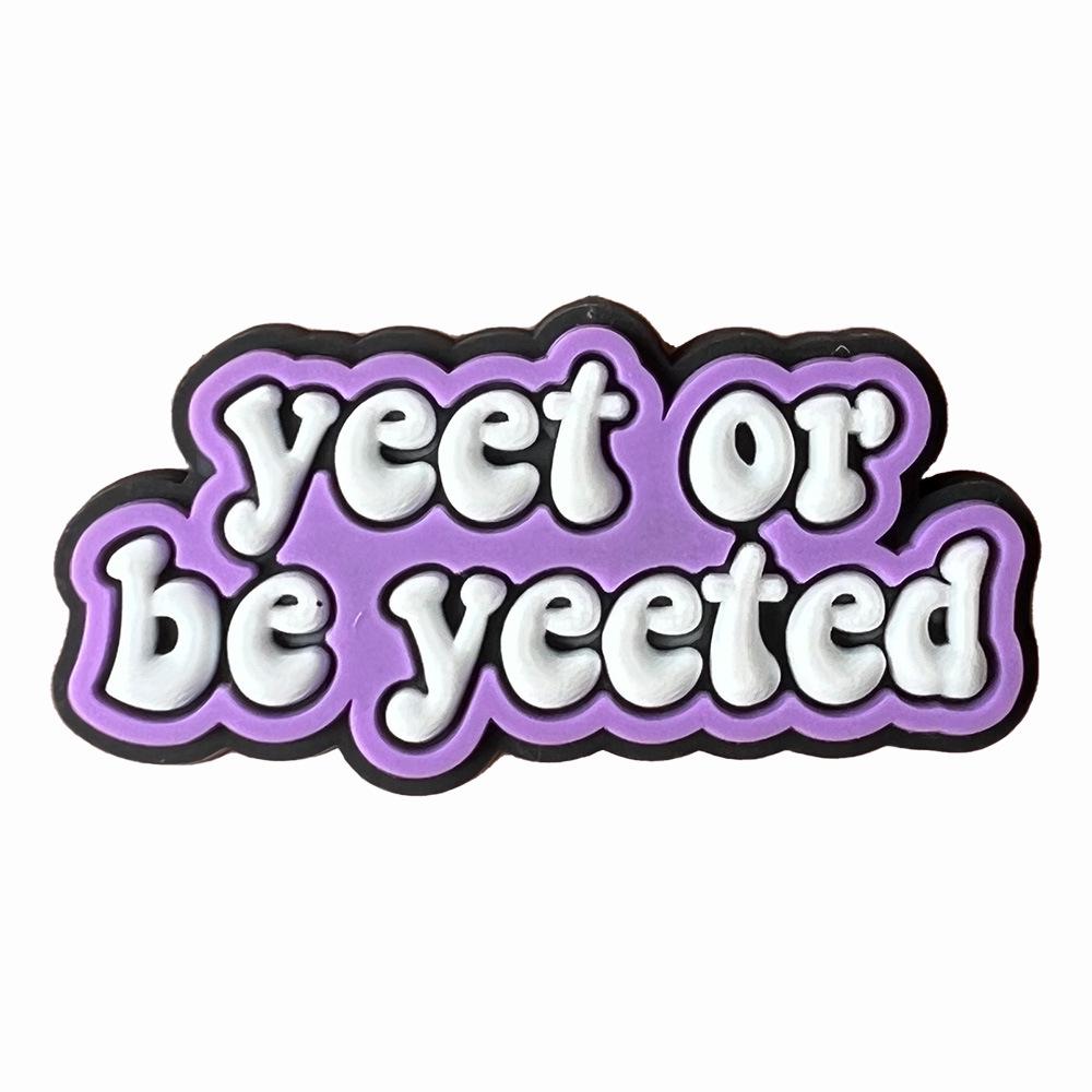 Letter Phrase Series Cartoon Clog Shoe Decorations: Cute PVC Flowers & Buckles