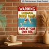 2D Flat, 1pc "Warning Lifeguard Is Drunk Again Swim At Your Own Risk" Aluminum Sign - Funny Pool Wall Decor Backyard Pool, Beach House, Pool Bar, Man