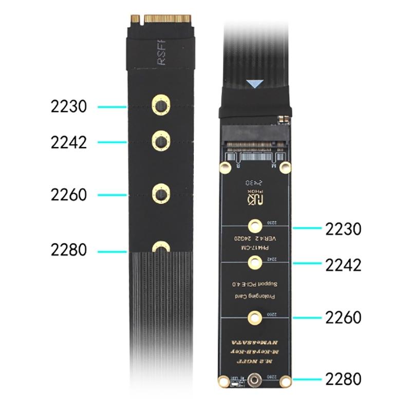 NVME Extension Cable Riser Card SSD Adapter Dual Protocol PCIE 4.0 M.2 M Key For 2230 2242 2260 2280 M.2 PCIE / M2 NGFF SATA SSD