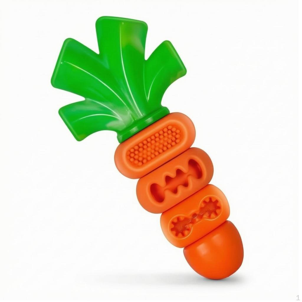 CarrotLike Interactive Plaything Toy with Treat Pockets Textured for Dogs, Aggressive