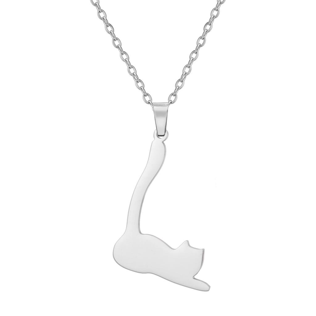 Fashion Minimalist Women Cat Pendant Necklace Delicate Collarbone Chain Elegant Small Jewelry Gift