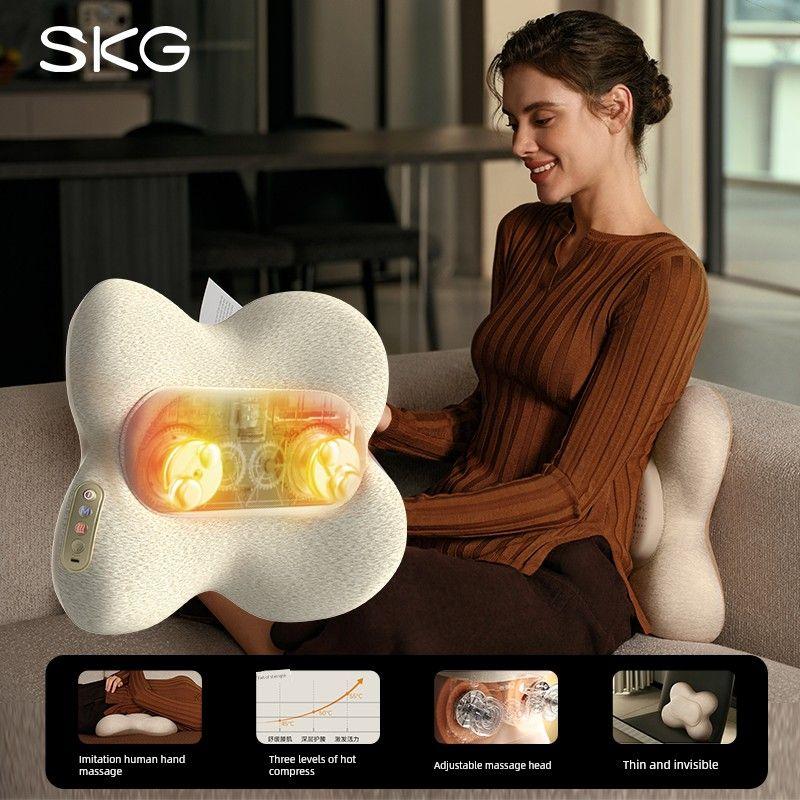 Skg Waist Massager M5 Lumbar Support Device for Home Use with Heat Therapy Cushion, Lumbar Support Gift, Massage Instrument for Lumbar Muscle Strain M5 Telescopic Massage Lumbar Support