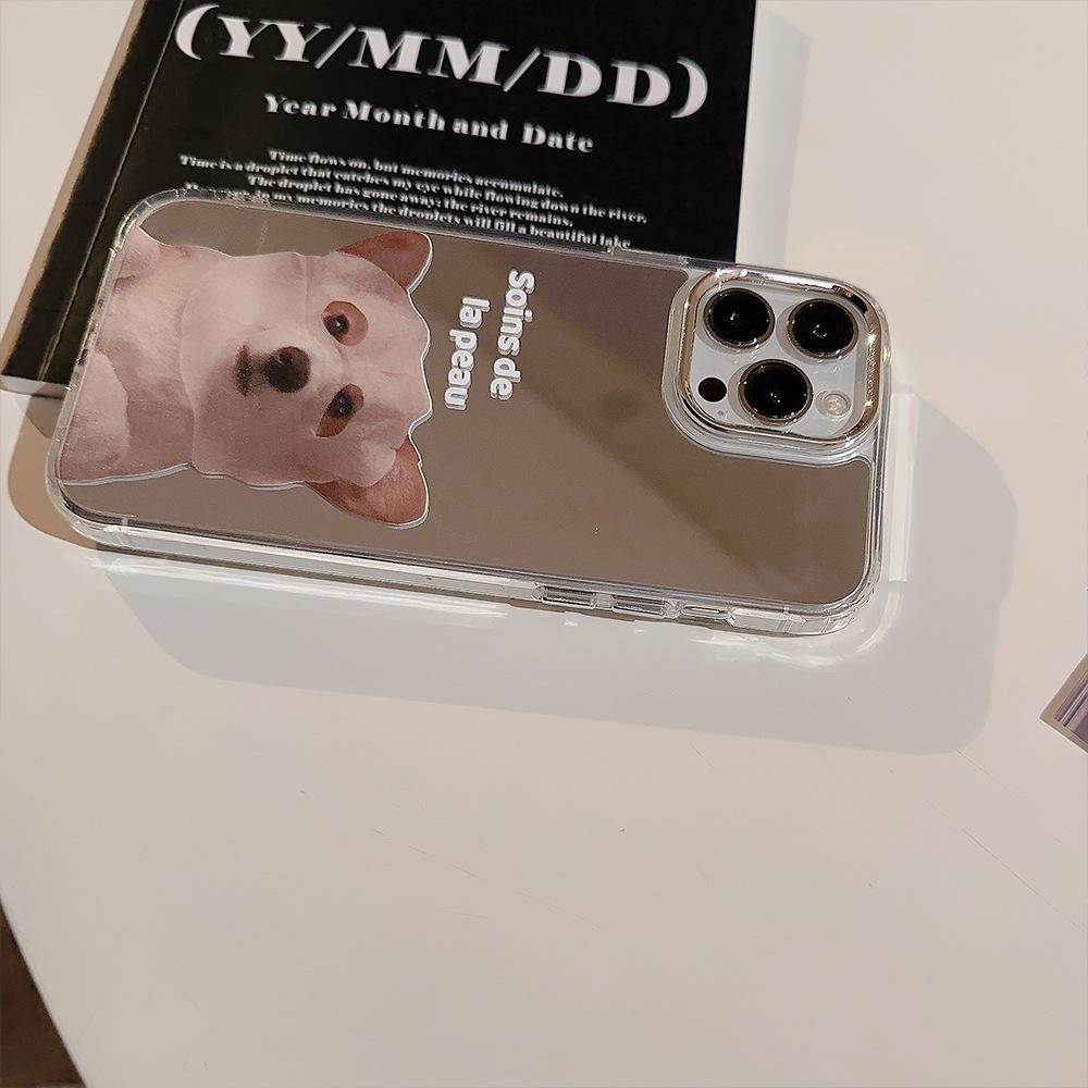 Niche Cute Face Masks for Cats and dogs16Applicable iPhone17promax Apple11Couple15Mirror Phone Case12