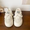 Round Head Thick-soled Mesh Ugly Cute Little White Shoes Women's 2025 Summer New Breathable Bread Shoes Casual Versatile Board Shoes