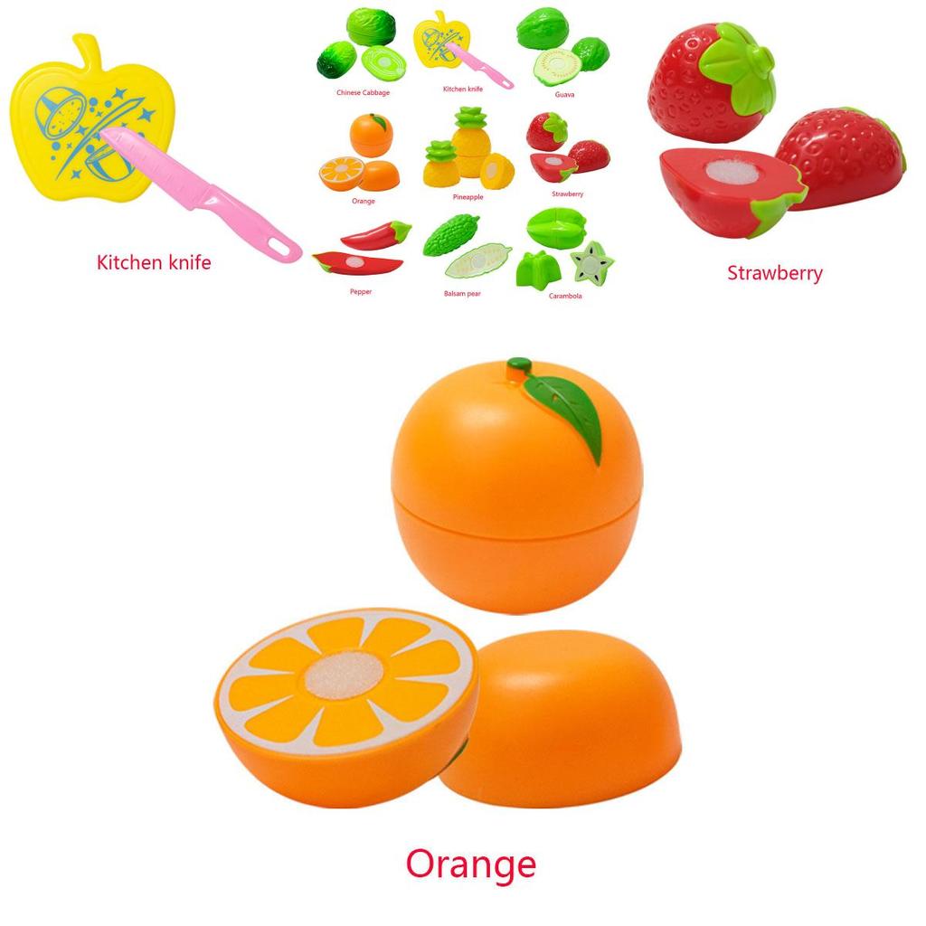 Vibrant Kid Pretend Role Play Kitchen Fruit Vegetable Food Toy Cutting Set Children Gift