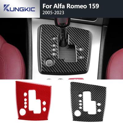Für Alfa Romeo 159 2005- Echter Weicher Kohlefaser-Aufkleber LHD Manuelles/Automatisches Auto Schalthebelrahmen-Panel