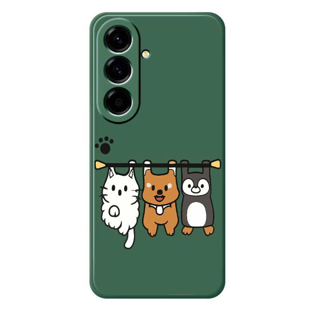 For Samsung Galaxy A56 5G Case Three Animal Dolls Pattern Printing Straight Edge TPU Phone Back Cover