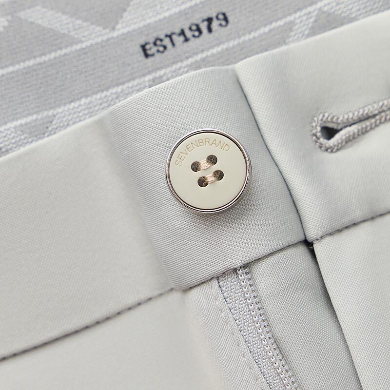 Septwolves Men's Silk Blend Straight-Leg Business Casual Pants