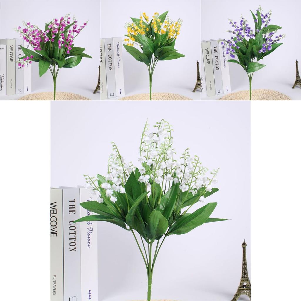 Elegant 7 Branch Artificial Lily Of The Valley Bouquet For Stunning Home And Wedding Decor