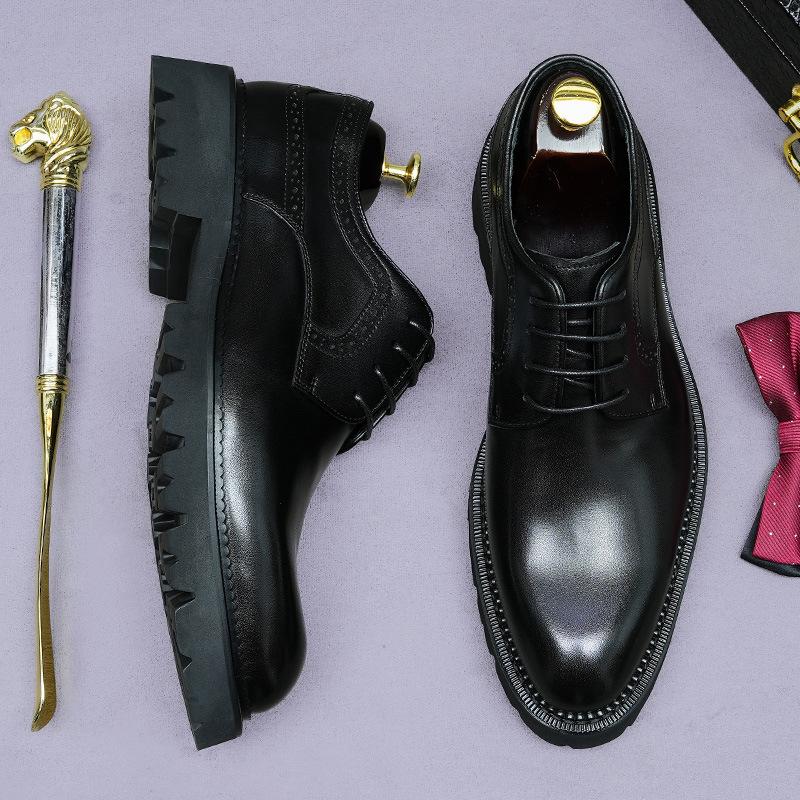 

Мужские туфли ручной работы из коровьей кожи, легкие, дышащие, для делового стиля 46 чёрный