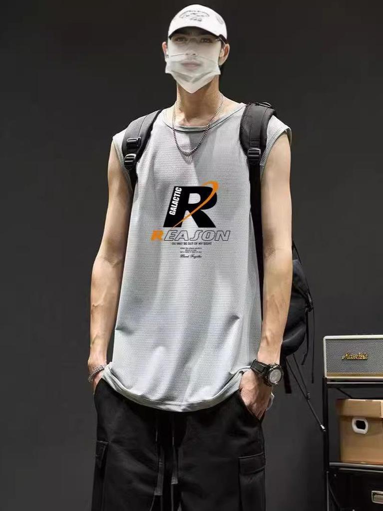 Men's Breathable Quick-Dry Ice Silk Basketball Sleeveless Vest - Plus Size