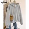 MJ STYLE Women's Short Raglan Sleeve Hoodie