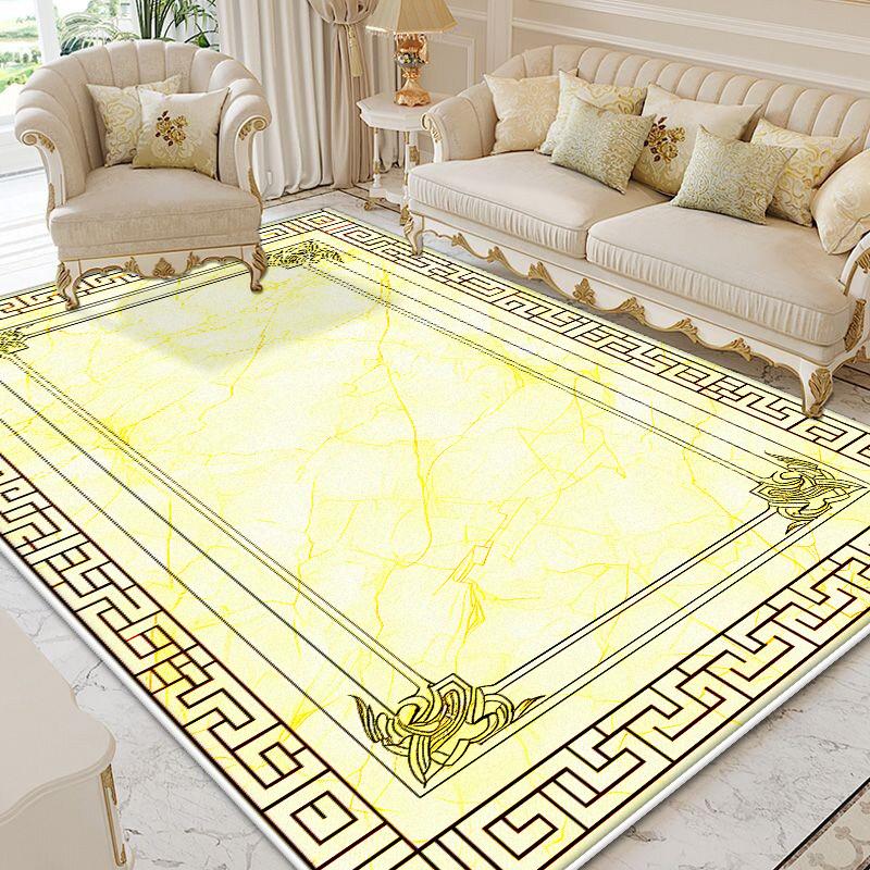 Luxury Gold Living Room Carpet Large Area Decoration Home Bedroom Bedside Rugs High-grade Sofa Side Non-slip Plush Floor Mats
