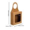 652F Sturdy Kraft Paper Bottle Holder Elegant Kraft Paper Windowed Gift Box Stylish Candies Storage Bag with Hook