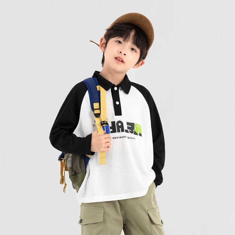 Boys' Color-Block Long Sleeve Polo Shirt