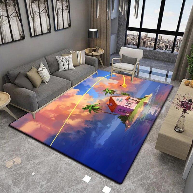 Novedosa y suave alfombra cuadrada de dibujos animados japoneses de Son-Goku para sala de estar, felpudo para cocina y baño, alfombra antideslizante multifunción.