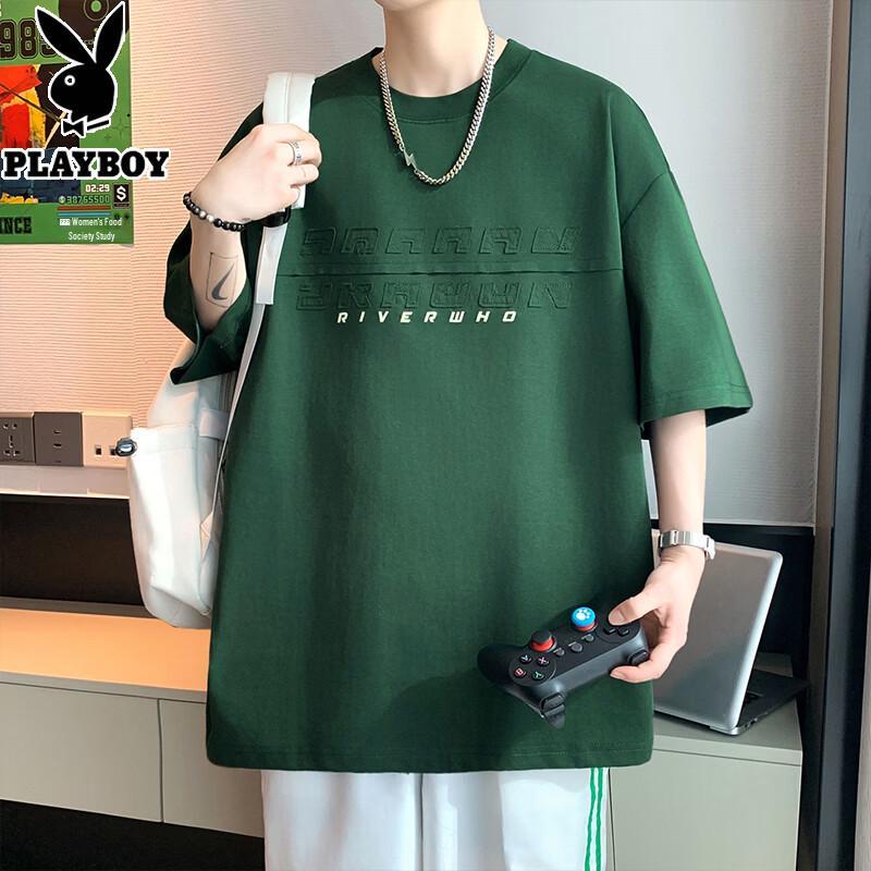 PLAYBOY Men s Loose Fit Round Neck Short Sleeve T-Shirt 3XL