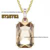 Shi Family Exquisite Purple Octagonal Rhinestone Necklace & Choker Bracelet Set